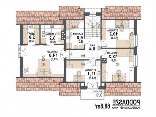 Rzut projektu Koralgol II N 2G - wersja lustrzana