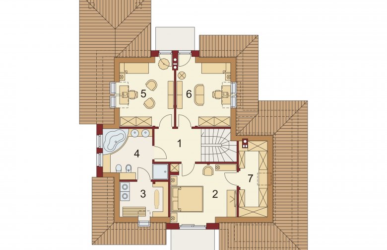 Projekt domu parterowego Celina - rzut poddasza