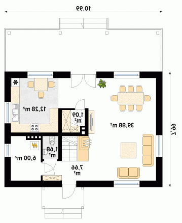 Rzut projektu Malinowy - wersja lustrzana