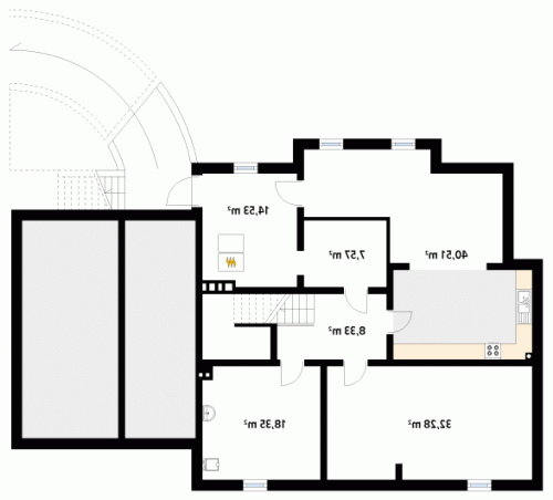 Rzut projektu Avant - wersja lustrzana