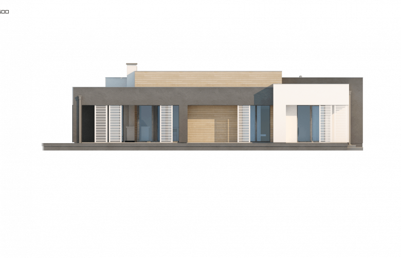 Projekt domu parterowego Zx65 - elewacja 3