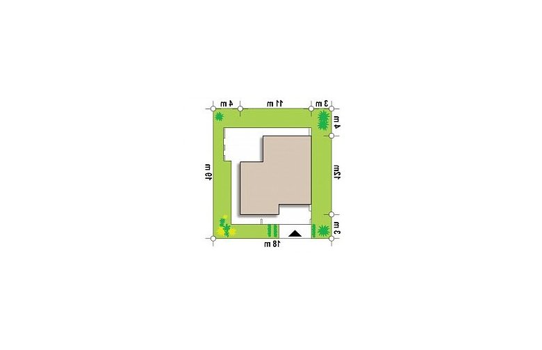 Projekt domu parterowego Zx57 - Usytuowanie - wersja lustrzana