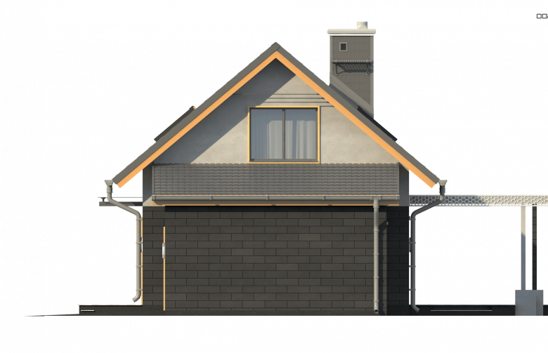 Projekt domu z poddaszem Z227 - elewacja 1