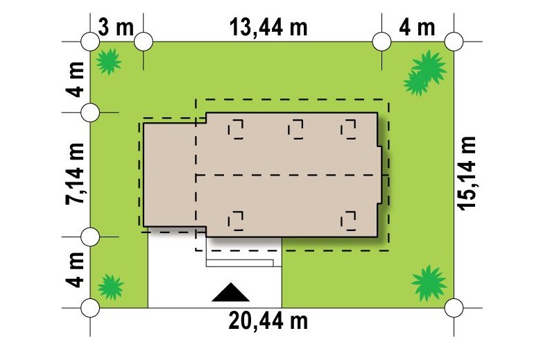 Projekt domu z poddaszem Z227 - Usytuowanie