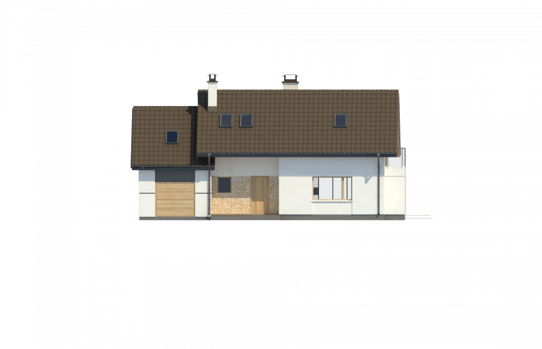 Projekt domu z poddaszem Z318 - elewacja 1