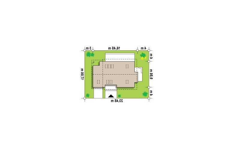 Projekt domu z poddaszem Z318 - Usytuowanie - wersja lustrzana