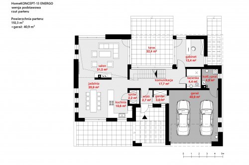 Rzut projektu HomeKoncept 13 ENERGO