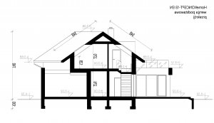 Przekrój projektu HomeKoncept 13 ENERGO w wersji lustrzanej