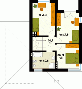 Rzut projektu Karmazyn MC - wersja lustrzana