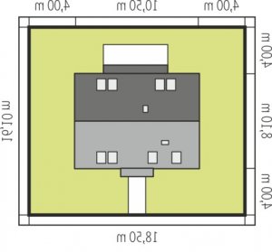 Usytuowanie budynku E1 II ECONOMIC (wersja A) w wersji lustrzanej