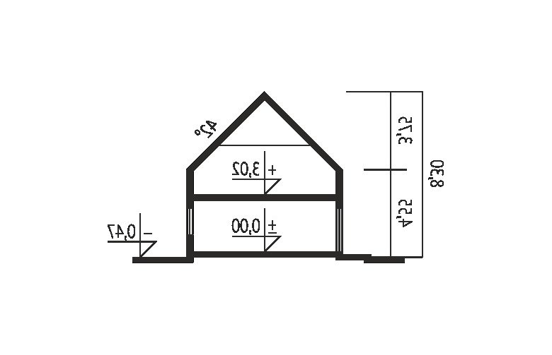 Projekt domu wielorodzinnego E1 II ECONOMIC (wersja A) - przekrój 1