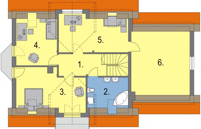 Projekt domu wielorodzinnego Prymulka z garażem dwustanowiskowym - 