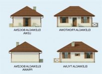 Elewacja projektu BAYAMO szkielet drewniany, dom letniskowy - 1 - wersja lustrzana