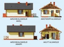 Elewacja projektu AURORA szkielet drewniany, dom letniskowy - 1 - wersja lustrzana