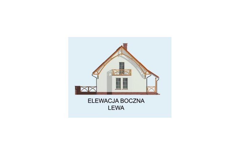 Projekt domu z bala ATLANTA szkielet drewniany - elewacja 2