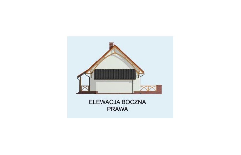 Projekt domu z bala ATLANTA szkielet drewniany - elewacja 4