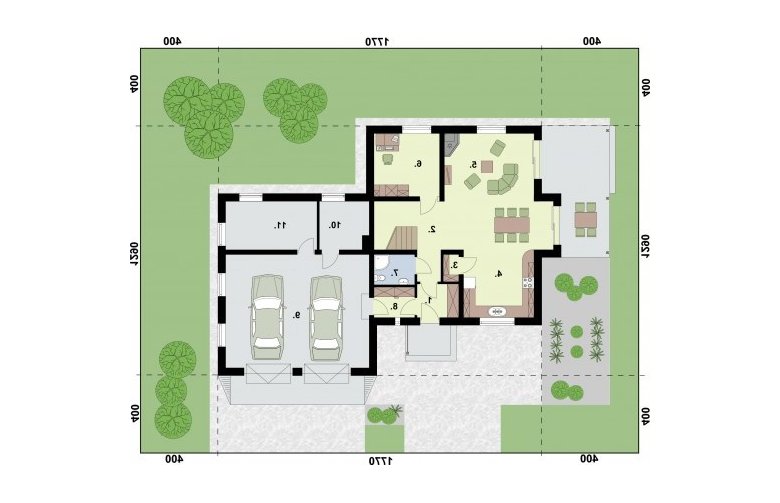 Projekt domu z poddaszem VITORIA projekt domu mieszkalnego - rzut przyziemia