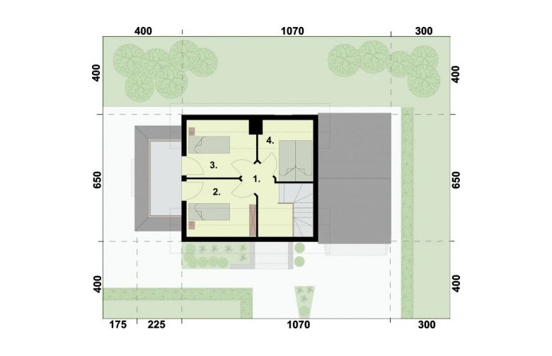Projekt domu jednorodzinnego ORLEAN 5 dom letniskowy z poddaszem - rzut poddasza