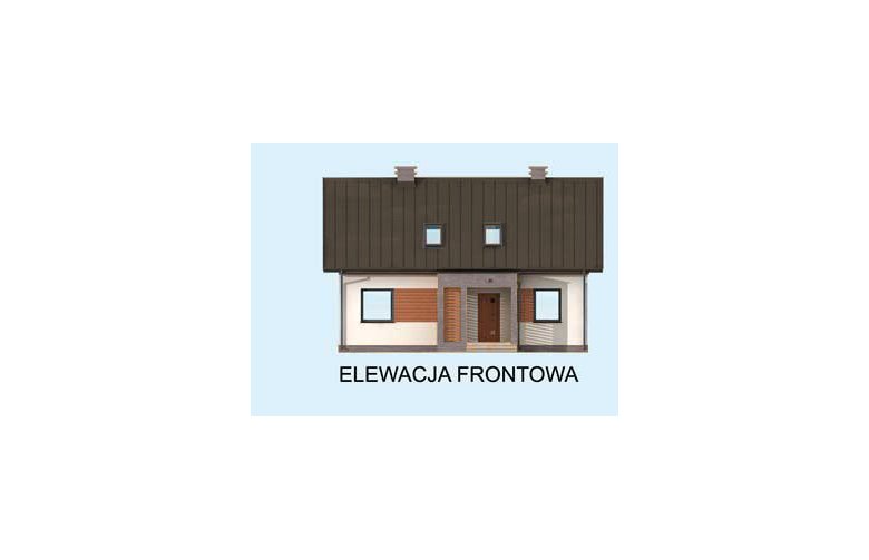 Projekt domu z poddaszem AVALON szkielet drewniany, dom mieszkalny jednorodzinny z poddaszem użytkowym - elewacja 1