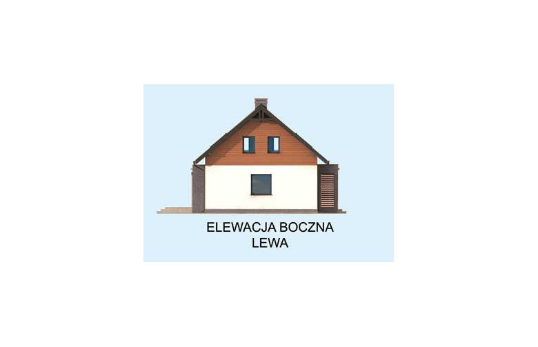 Projekt domu z poddaszem AVALON szkielet drewniany, dom mieszkalny jednorodzinny z poddaszem użytkowym - elewacja 2