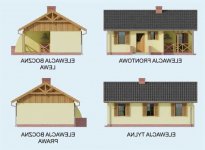 Elewacja projektu AROSA szkielet drewniany, dom letniskowy - 1 - wersja lustrzana