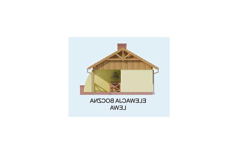 Projekt domu letniskowego AROSA szkielet drewniany, dom letniskowy - elewacja 2