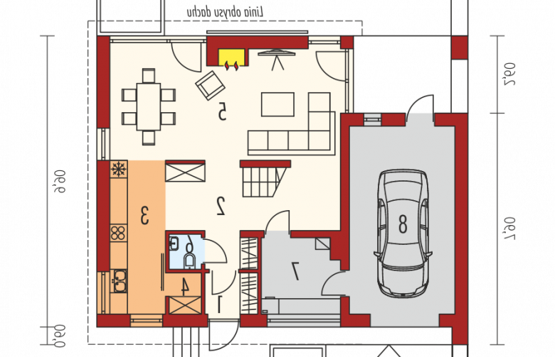 Projekt domu wielorodzinnego E14 G1 ECONOMIC - parter