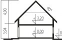 Projekt domu wielorodzinnego E14 G1 ECONOMIC - przekrój 1