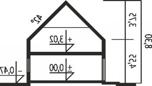 Przekrój projektu E1 (wersja A) MULTI-COMFORT w wersji lustrzanej