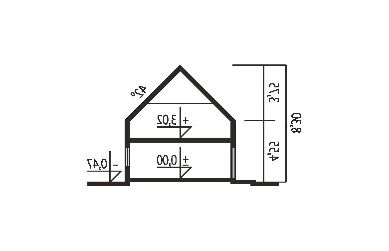 Projekt domu wielorodzinnego E1 (wersja A) MULTI-COMFORT - przekrój 1