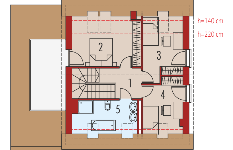 Projekt domu parterowego E14 III G1 ECONOMIC - poddasze