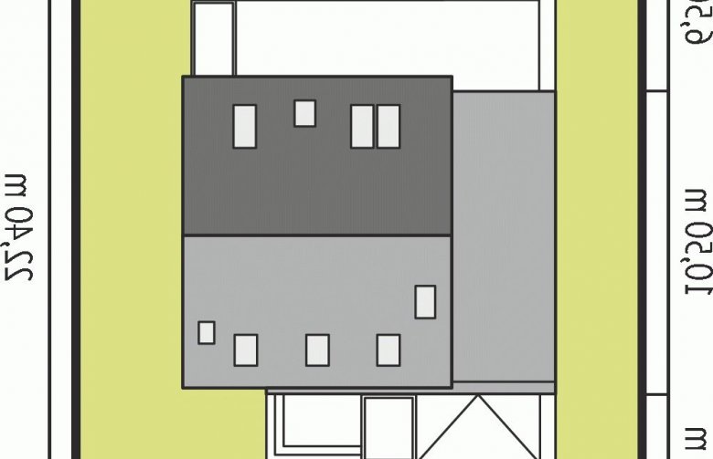 Projekt domu parterowego E14 III G1 ECONOMIC - Usytuowanie - wersja lustrzana