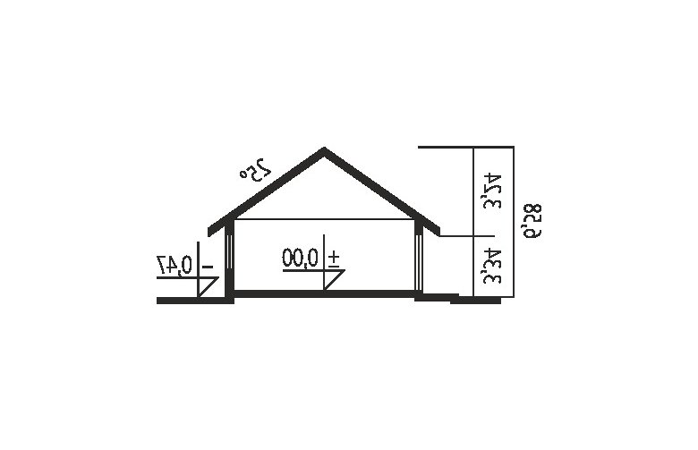 Projekt domu dwurodzinnego Dominik G2 (wersja B) MULTI-COMFORT - przekrój 1