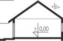Projekt domu dwurodzinnego Eris II G2 (wersja C) - przekrój 1