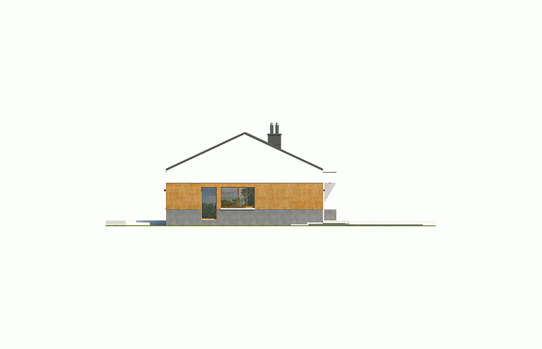 Projekt domu z poddaszem EX 11 G2 (wersja D) - elewacja 4