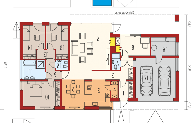 Projekt domu z poddaszem EX 11 G2 (wersja D) - parter