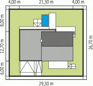 Usytuowanie budynku EX 11 G2 (wersja D)