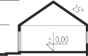 Projekt domu z poddaszem EX 11 G2 (wersja D) - przekrój 1