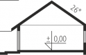 Projekt domu dwurodzinnego Daniel G2  - przekrój 1