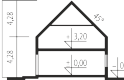 Projekt domu z poddaszem EX 14 - przekrój 1