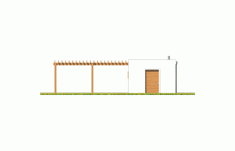 Projekt domu energooszczędnego Budynek gospodarczy G41 (z wiatą) - elewacja 2