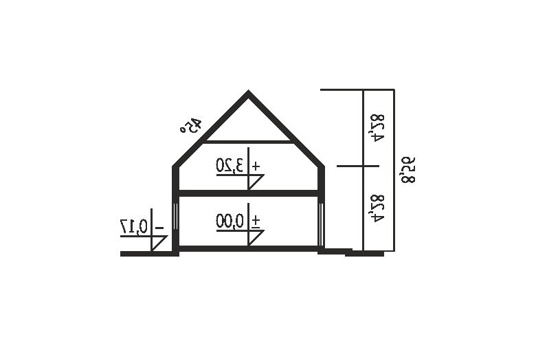 Projekt domu z poddaszem EX 15 II - przekrój 1