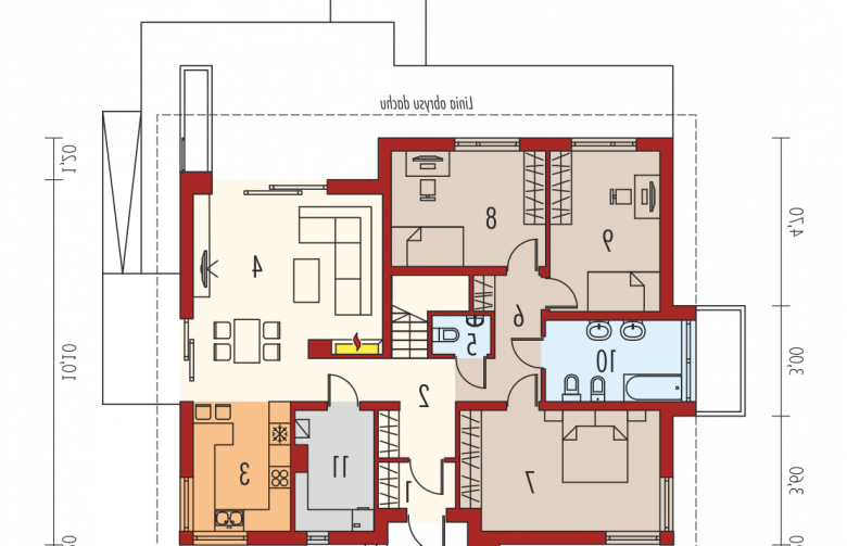 Projekt domu dwurodzinnego Flo II - parter