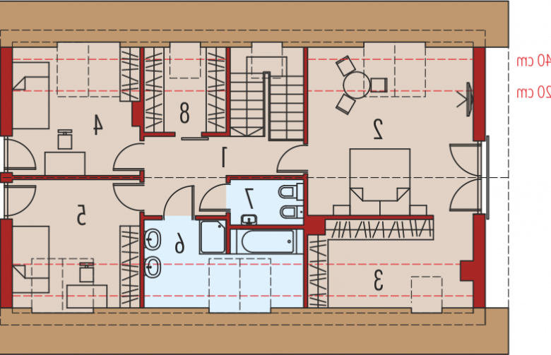 Projekt domu wielorodzinnego Benjamin G1 MULTI-COMFORT - poddasze