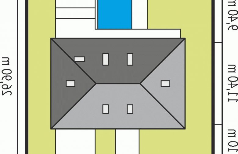 Projekt domu dwurodzinnego Gabriel G1 ENERGO - Usytuowanie - wersja lustrzana