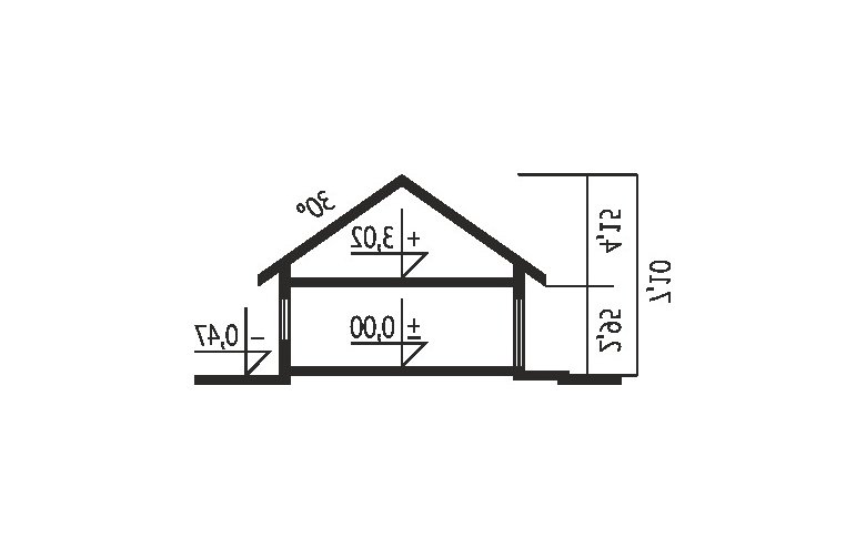 Projekt domu dwurodzinnego Gabriel G1 ENERGO - przekrój 1