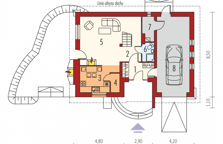 Projekt domu wielorodzinnego Basia II G1 - parter