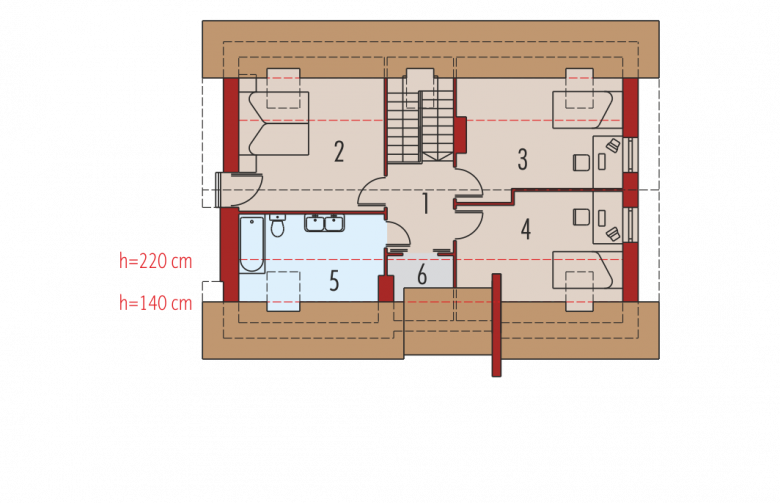 Projekt domu wielorodzinnego Basia II G1 - poddasze