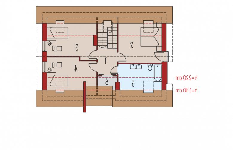 Projekt domu wielorodzinnego Basia II G1 - poddasze