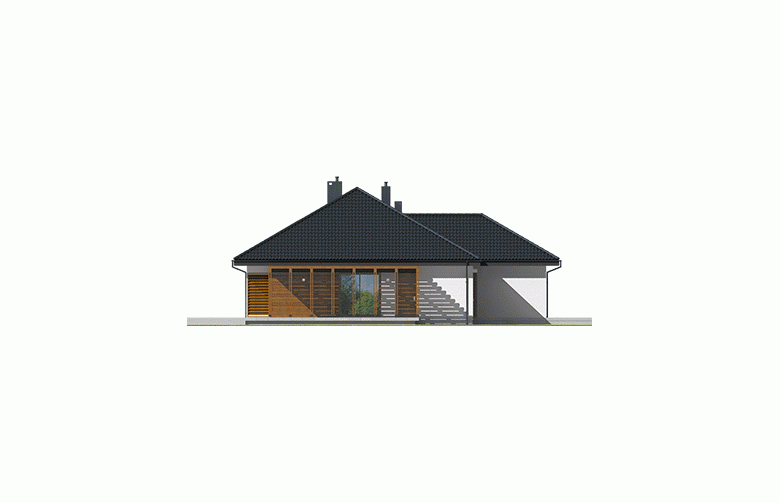 Projekt domu dwurodzinnego Astrid G2 - elewacja 4